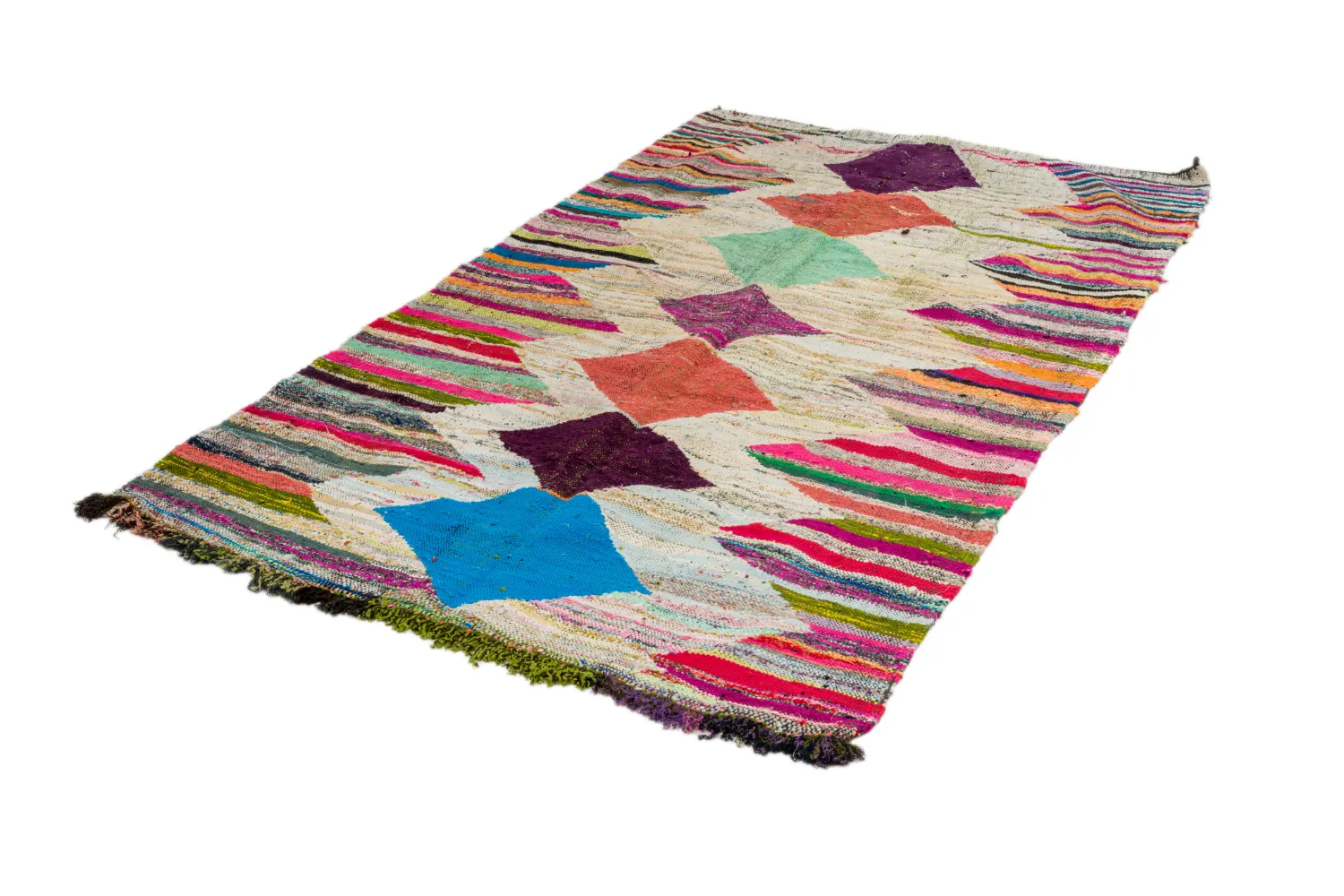 Marokkói Boucherouite szőnyeg 140 x 255 cm