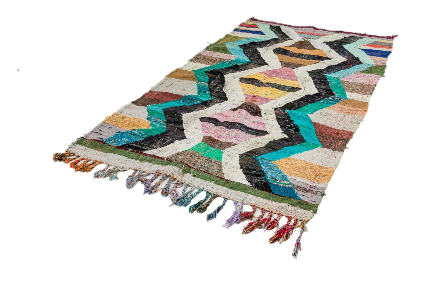 Marokkói Boucherouite szőnyeg 135 x 245 cm