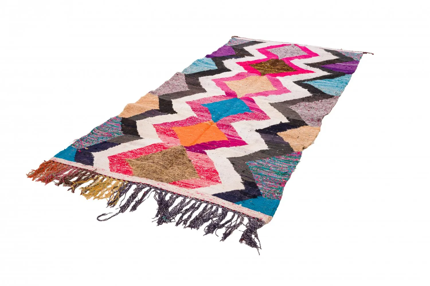 Marokkói Boucherouite szőnyeg 120 x 265 cm