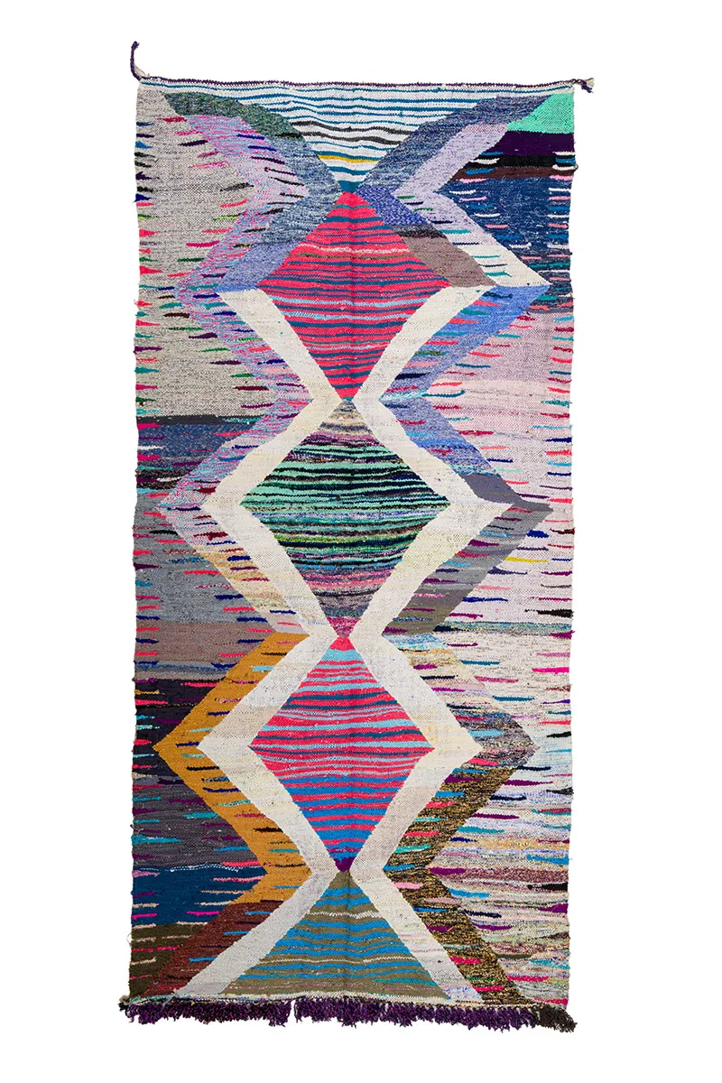 Marokkói Boucherouite szőnyeg 145 x 310 cm