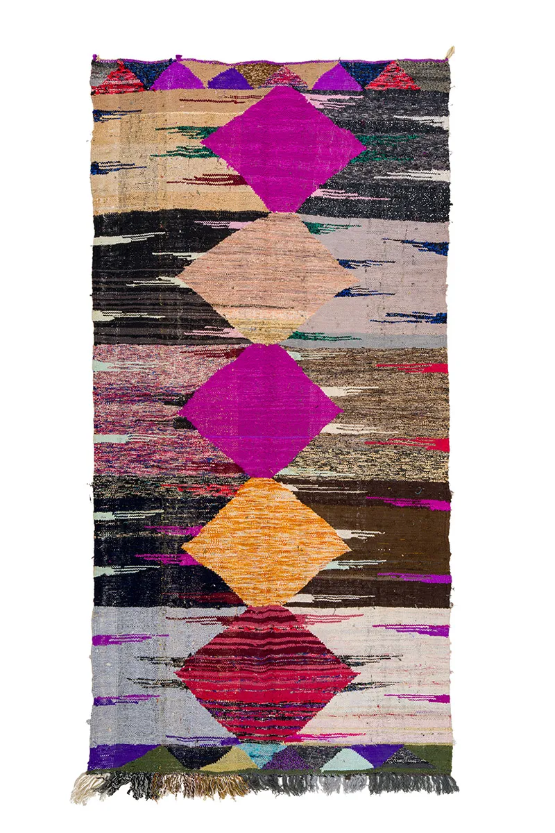 Marokkói Boucherouite szőnyeg 130 x 275 cm