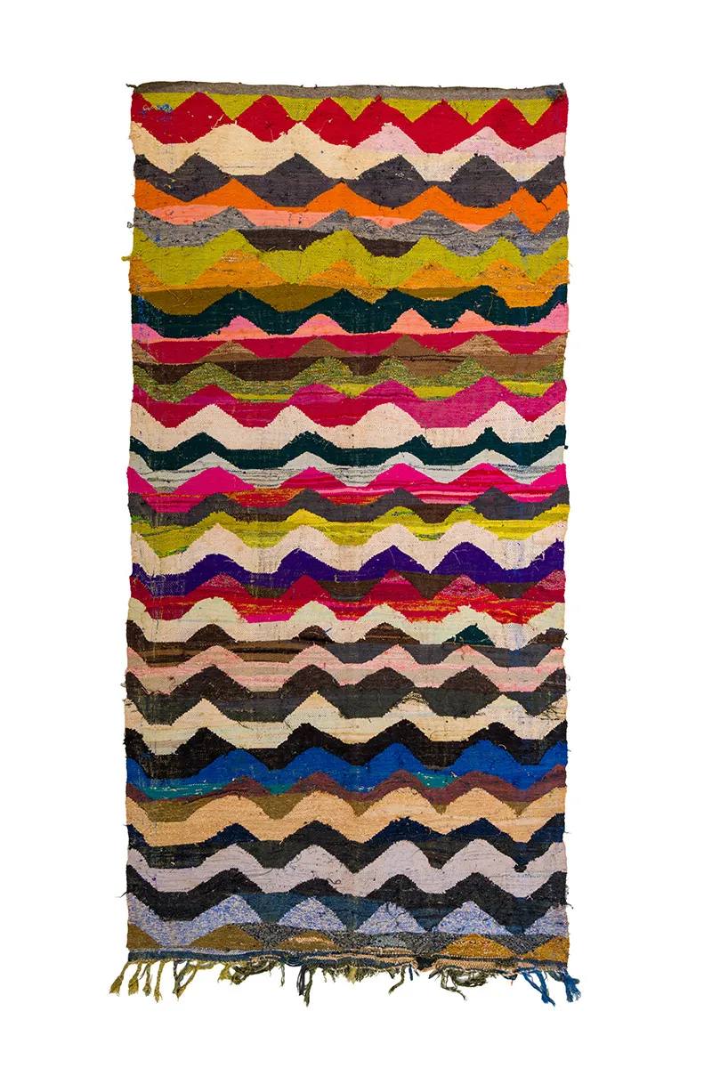 Marokkói Boucherouite szőnyeg 140 x 295 cm