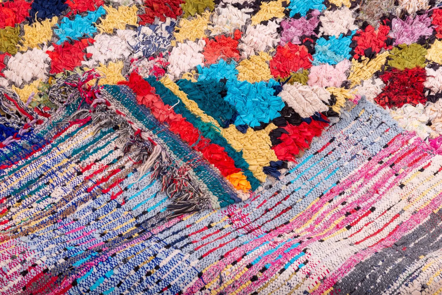 Marokkói Boucherouite szőnyeg 300 x 135 cm