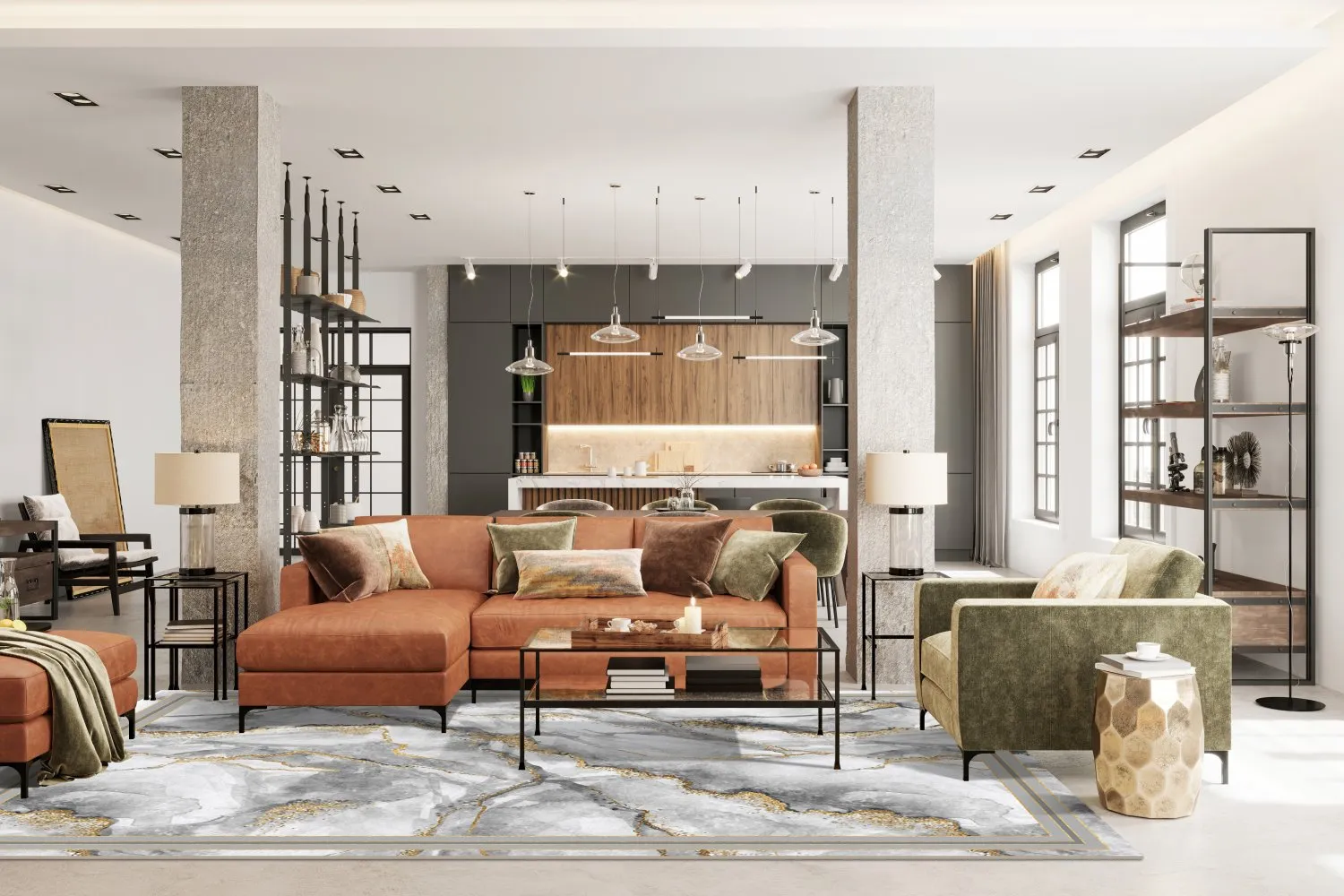 Wilton szőnyeg - Attika (szürke/fehér/arany)