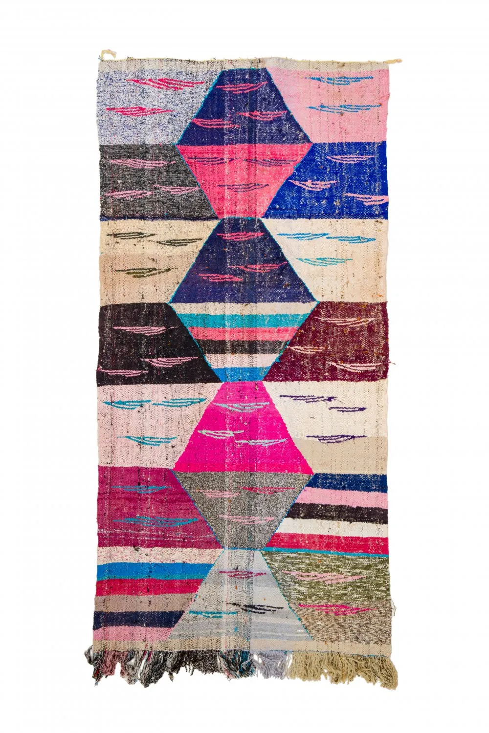 Marokkói Boucherouite szőnyeg 125 x 260 cm