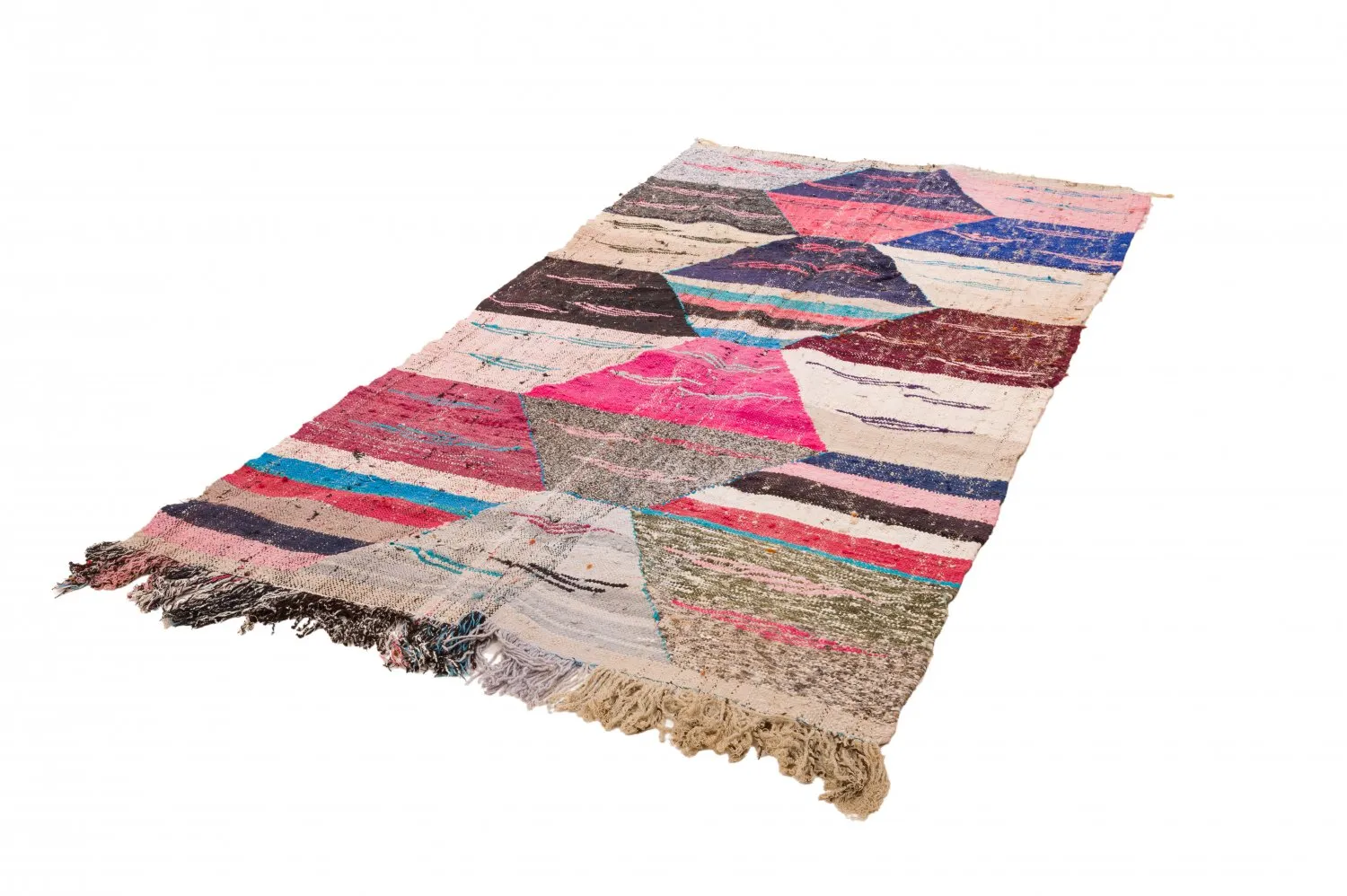 Marokkói Boucherouite szőnyeg 125 x 260 cm