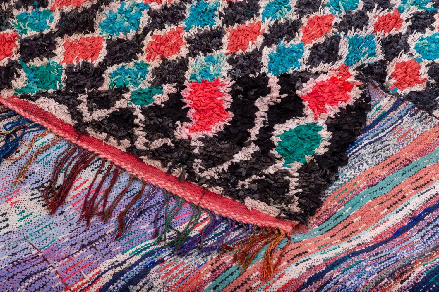 Marokkói Boucherouite szőnyeg 395 x 180 cm