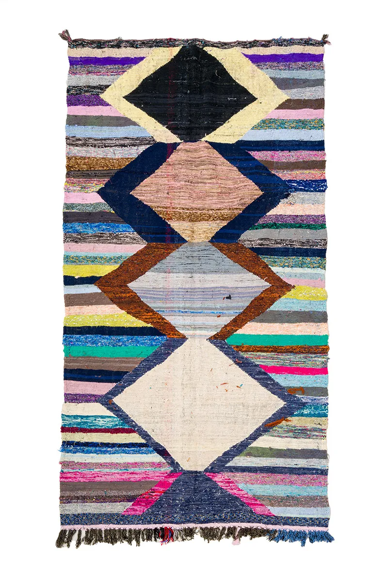 Marokkói Boucherouite szőnyeg 130 x 250 cm