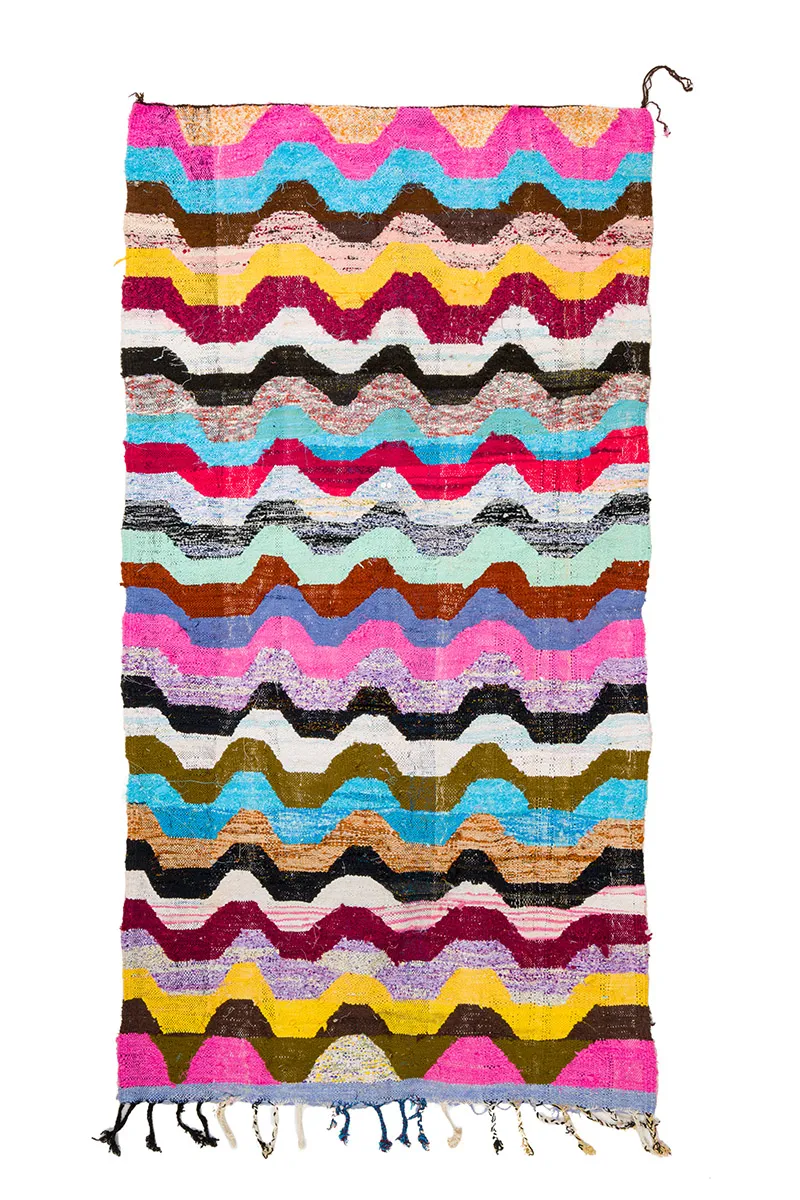 Marokkói Boucherouite szőnyeg 140 x 265 cm