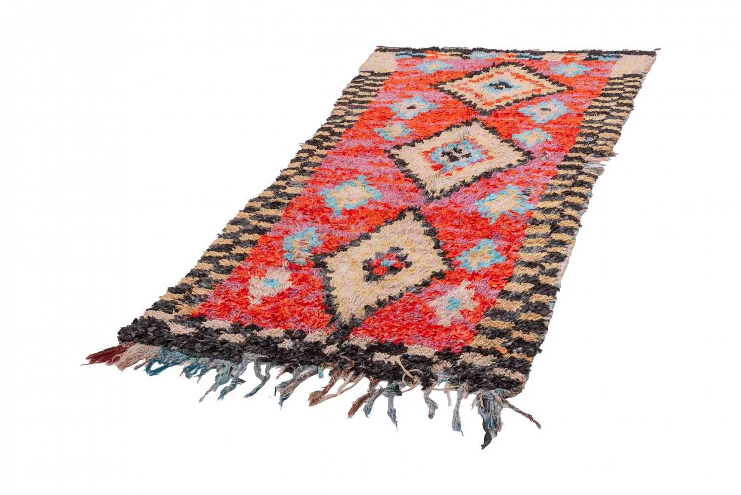 Marokkói Boucherouite szőnyeg 235 x 105 cm