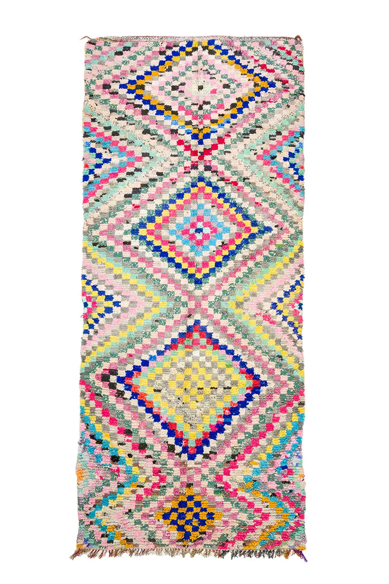 Marokkói Boucherouite szőnyeg 145 x 365 cm