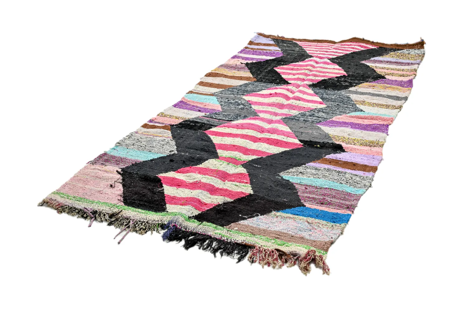 Marokkói Boucherouite szőnyeg 130 x 265 cm