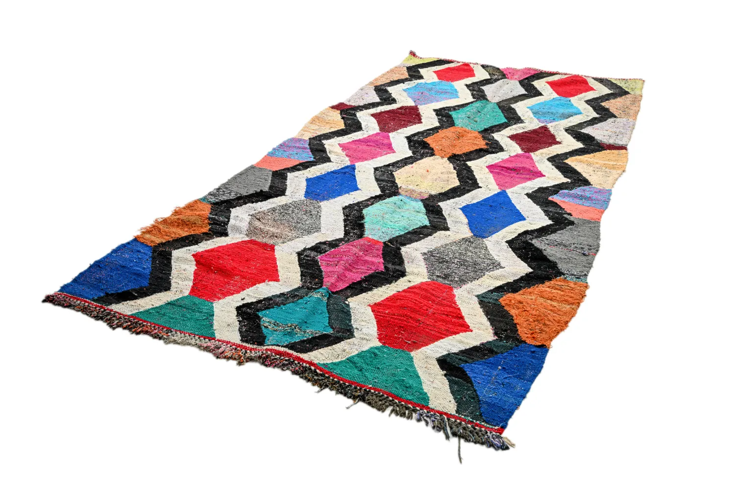 Marokkói Boucherouite szőnyeg 140 x 290 cm