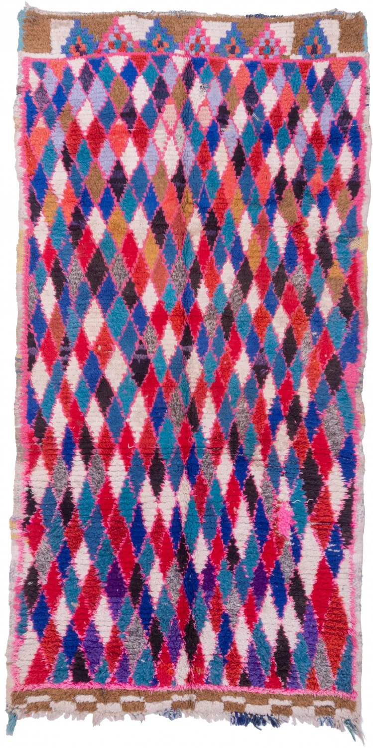 Marokkói Boucherouite szőnyeg 220 x 110 cm