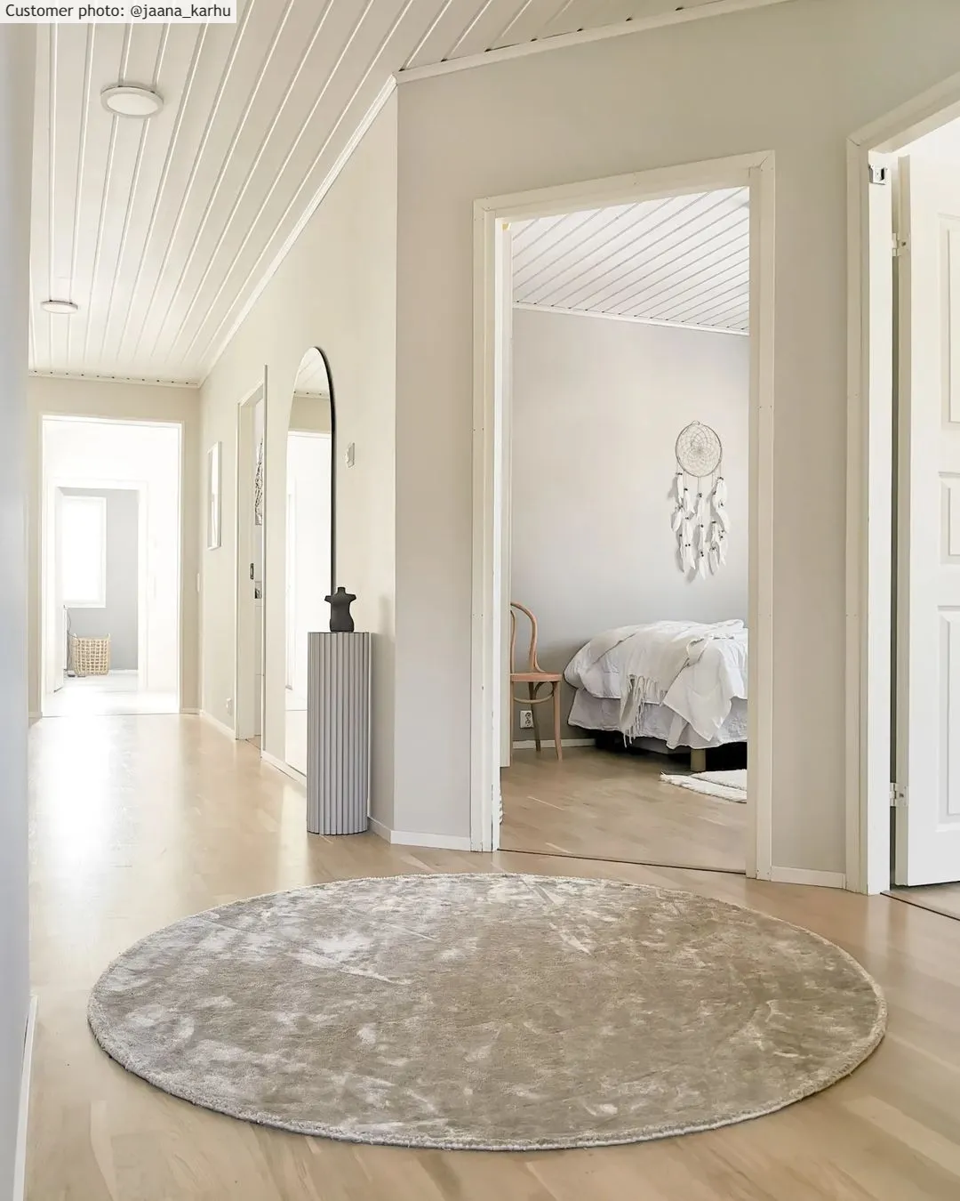 Kerek szőnyeg - Jodhpur Special Luxury Edition Viskos (világosszürke/bezs)