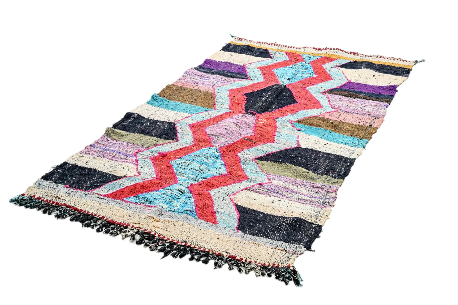 Marokkói Boucherouite szőnyeg 115 x 220 cm
