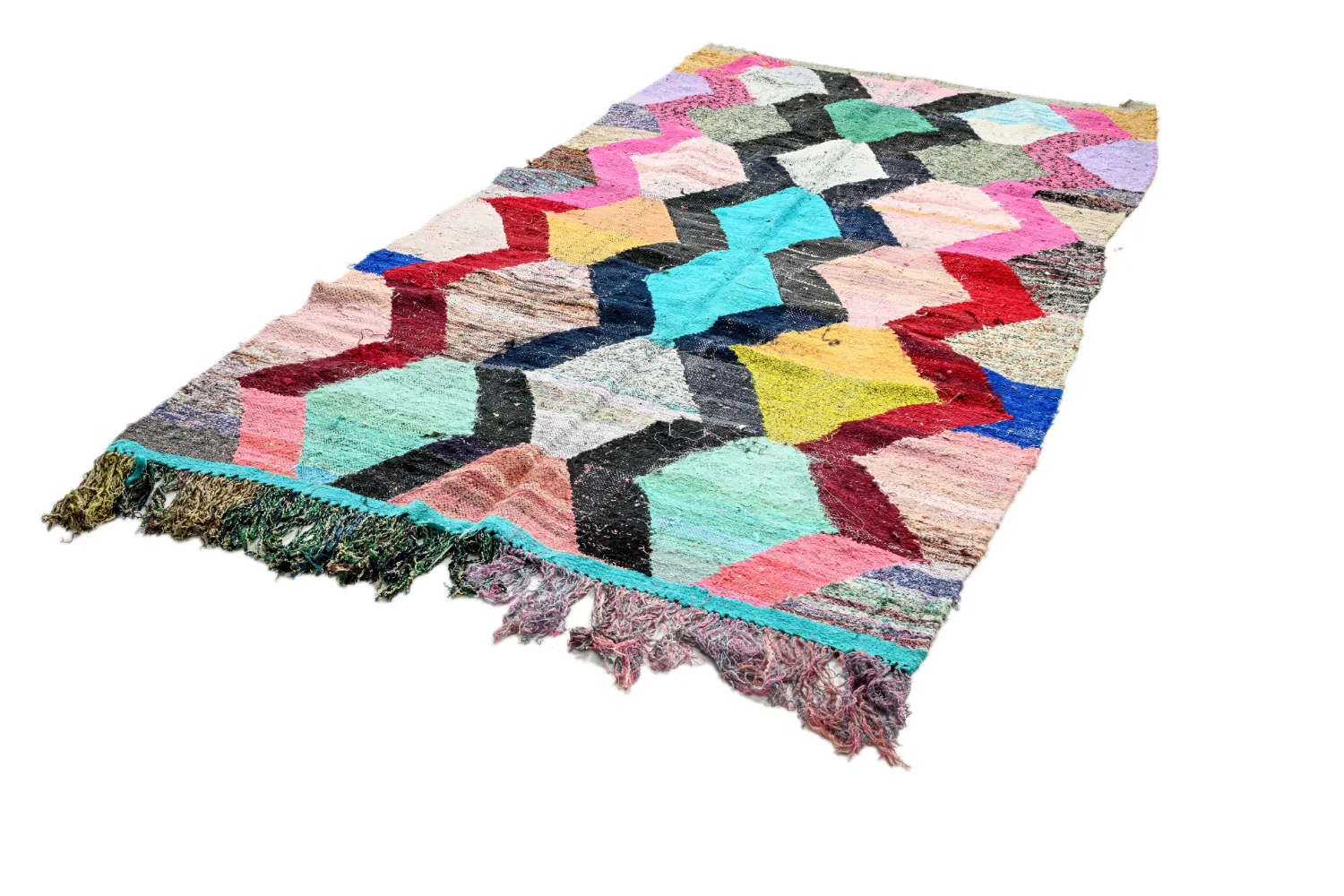 Marokkói Boucherouite szőnyeg 140 x 260 cm