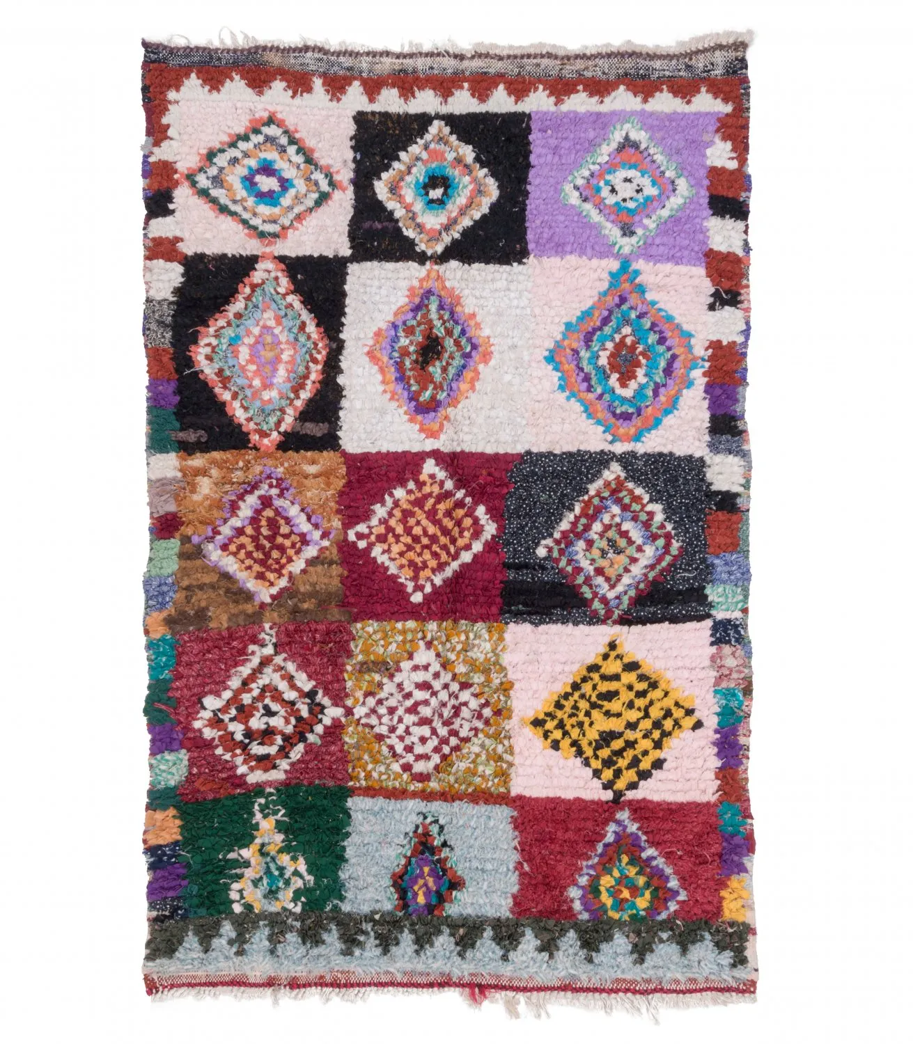 Marokkói Boucherouite szőnyeg 205 x 120 cm