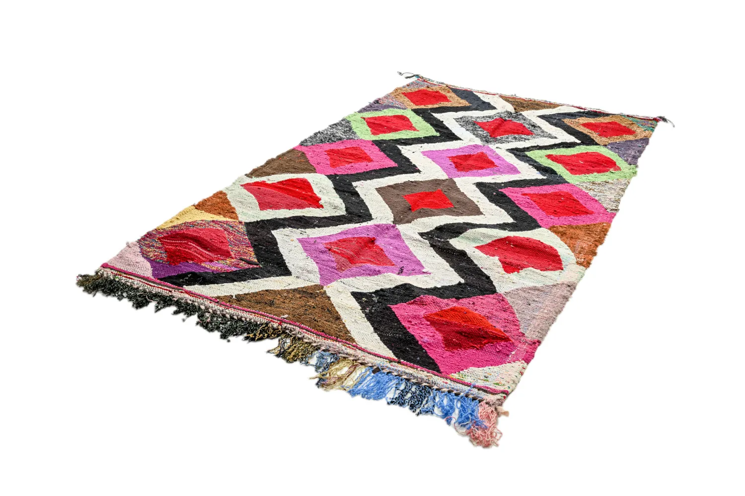 Marokkói Boucherouite szőnyeg 145 x 260 cm