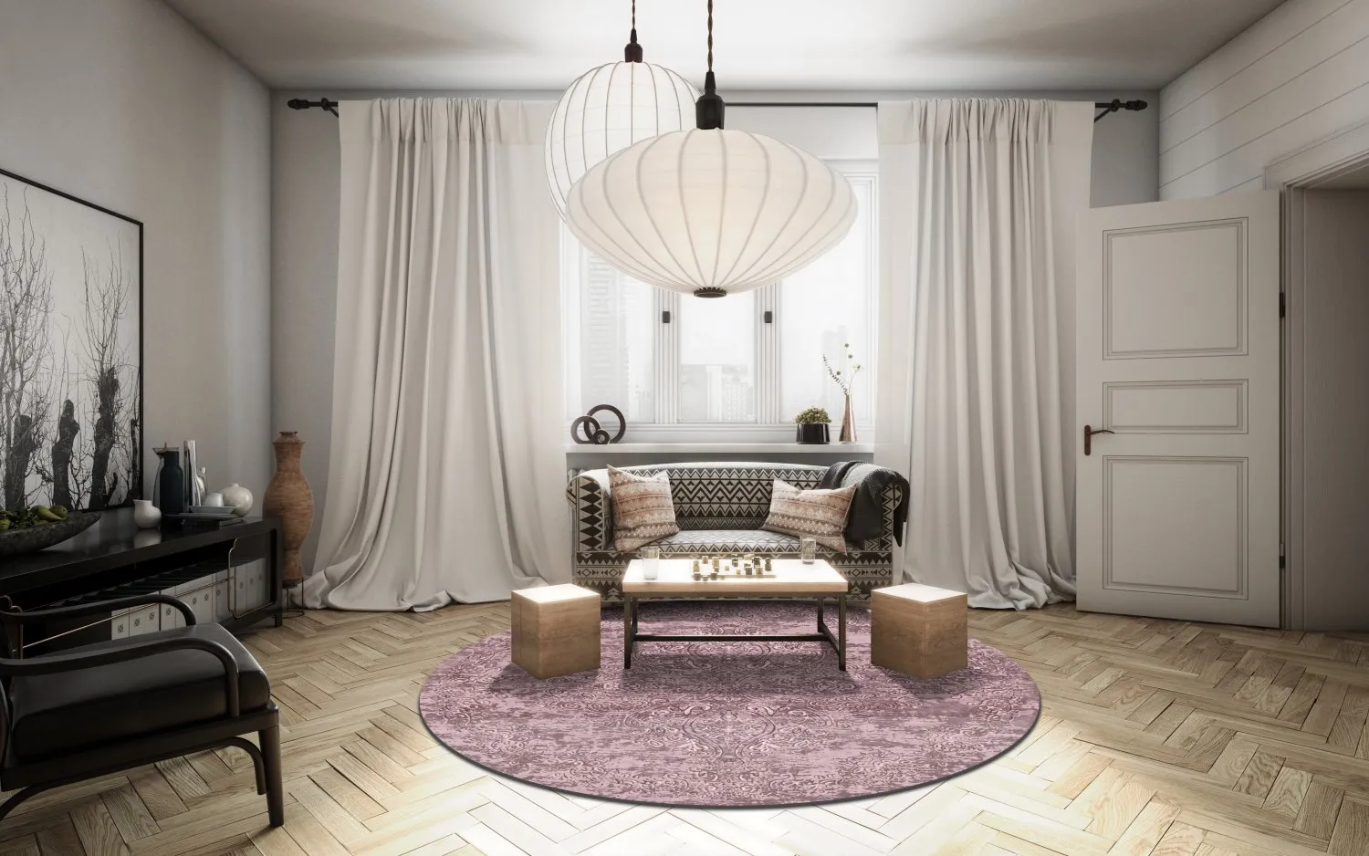 Kerek szőnyeg - Valenza (rózsaszín)