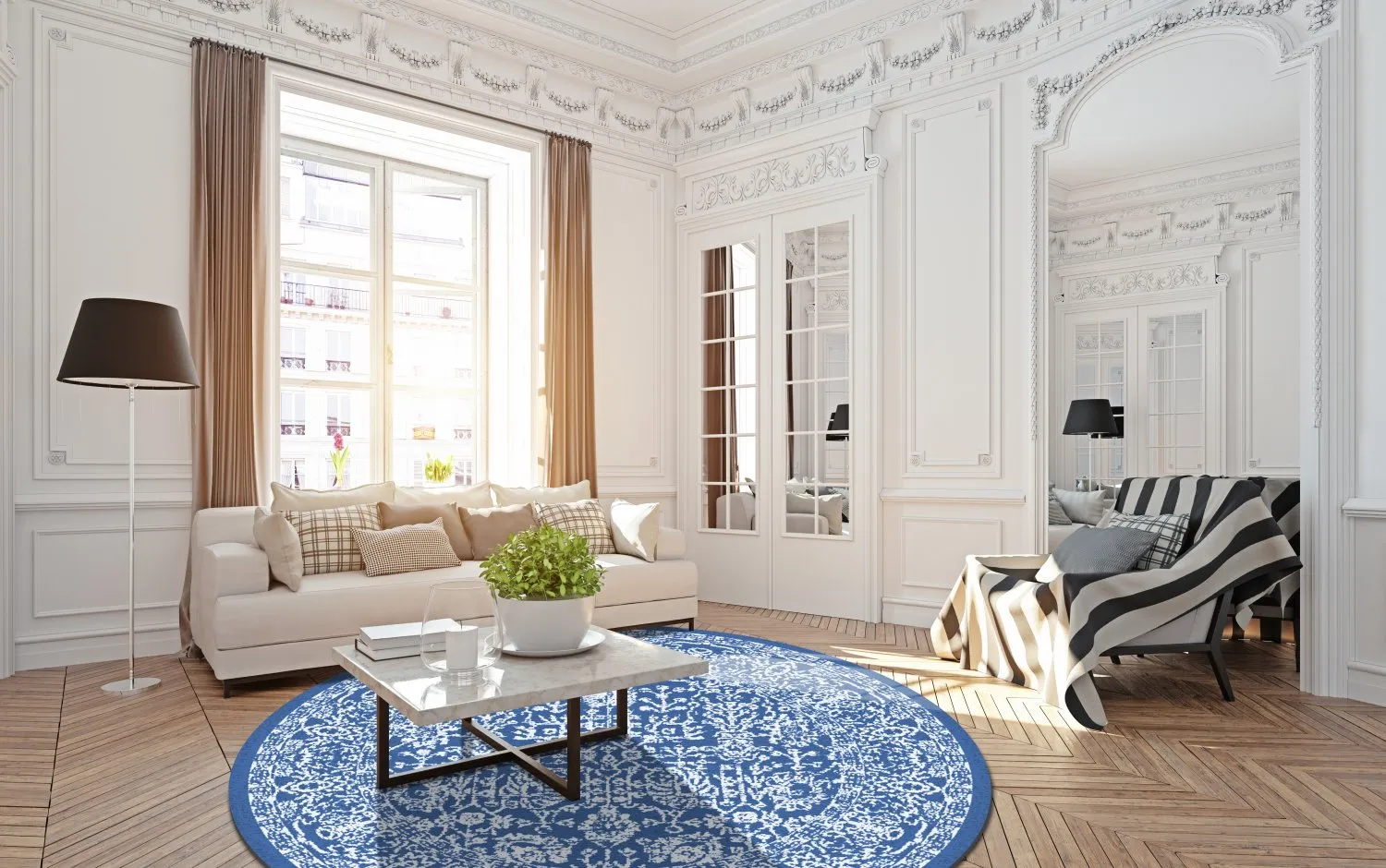 Kerek szőnyeg - Menfi (kék)