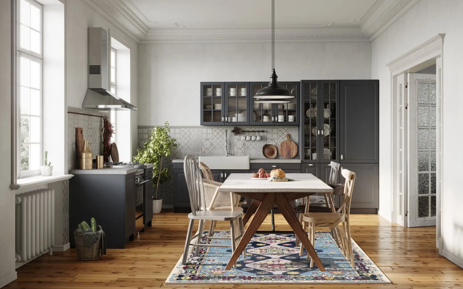 Wilton szőnyeg - Mazzarino (kék/többszínű)