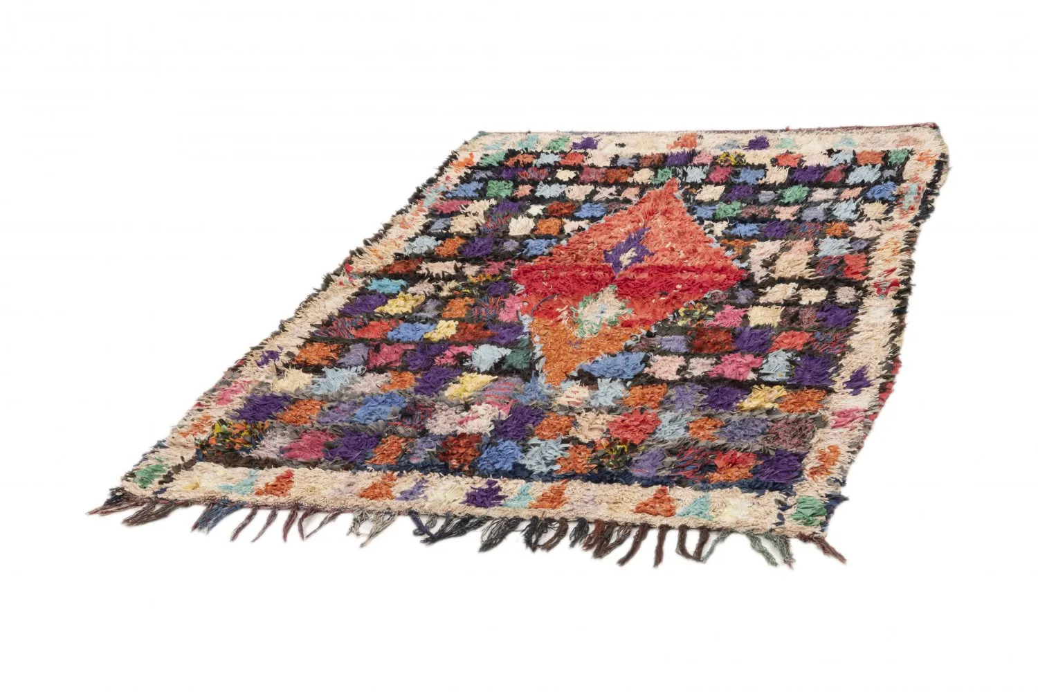 Marokkói Boucherouite szőnyeg 195 x 125 cm