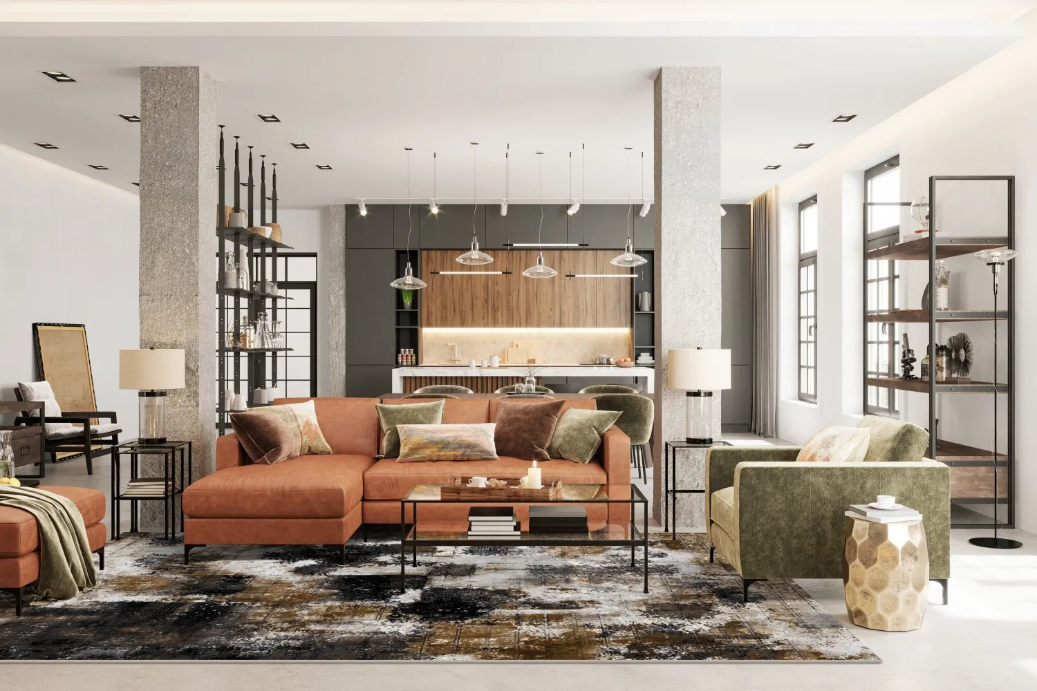 Wilton szőnyeg - Flores (fekete/barna/fehér)