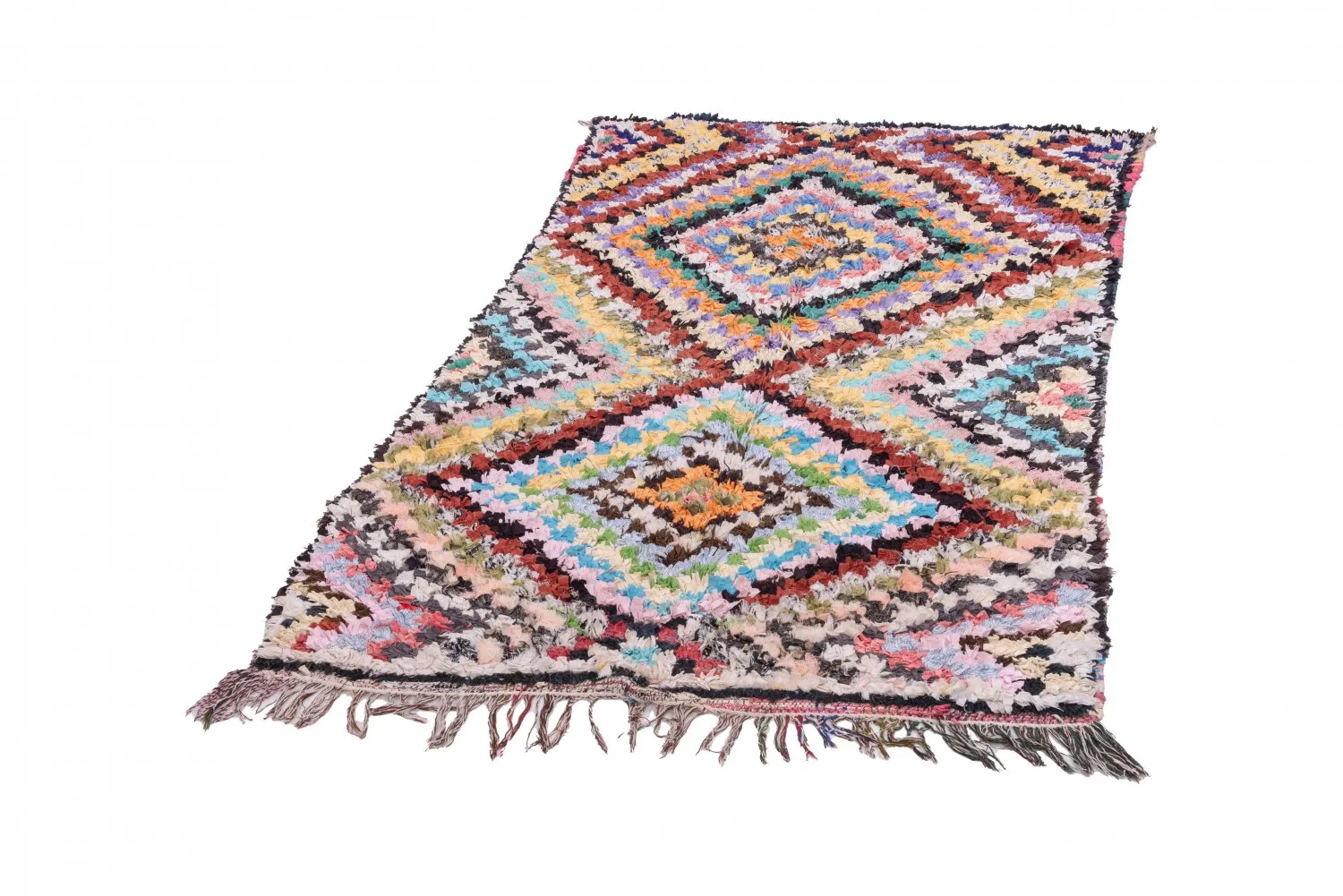 Marokkói Boucherouite szőnyeg 215 x 120 cm