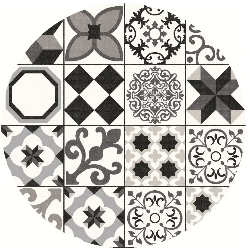 Kerek szőnyeg - Avent (bezs/fekete)