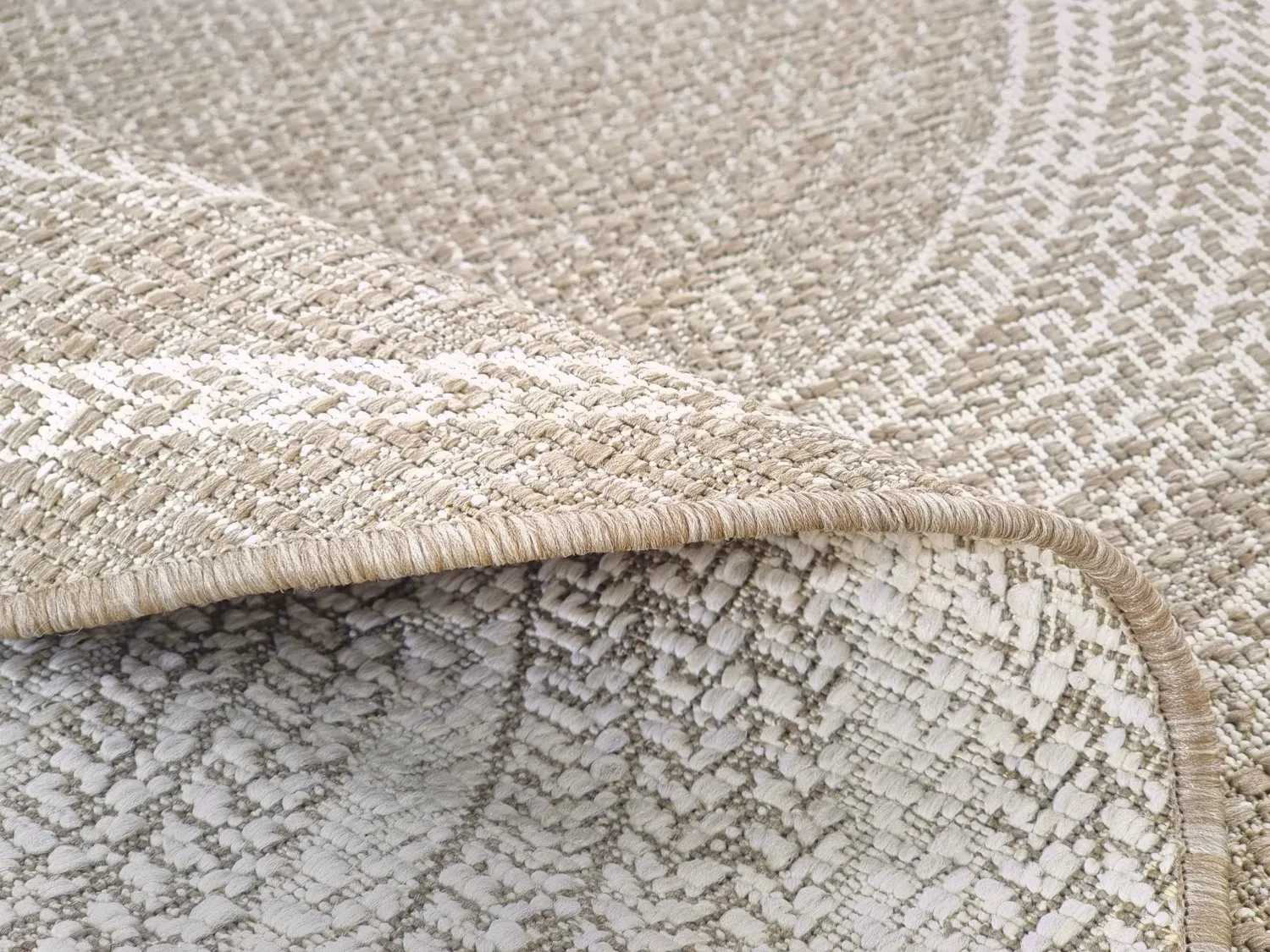 Kerek szőnyeg - Indoor/Outdoor Angus (bézs)