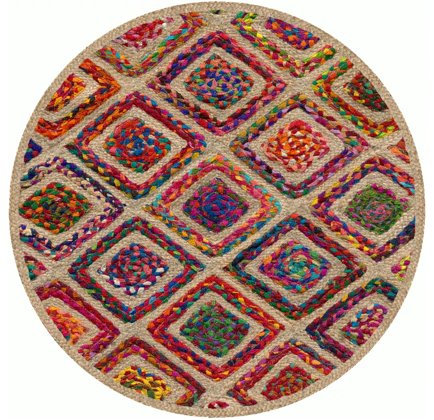 Kerek szőnyeg - Arózsaszín (többszínű)