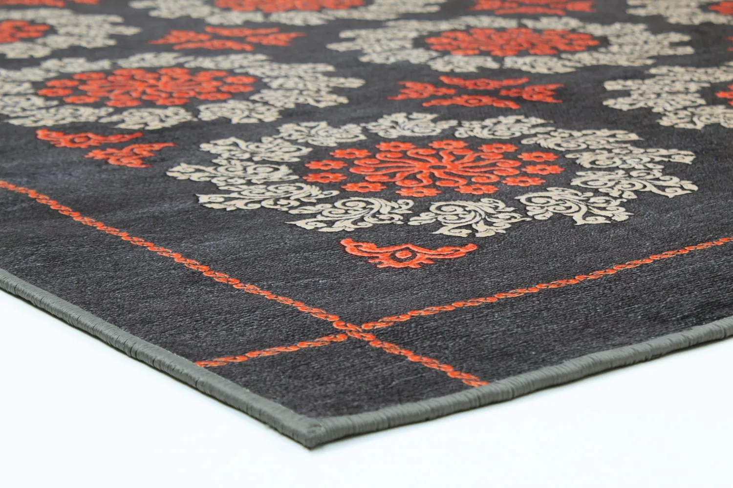 Wilton szőnyeg - Florina (szürke/kék/narancssárga)