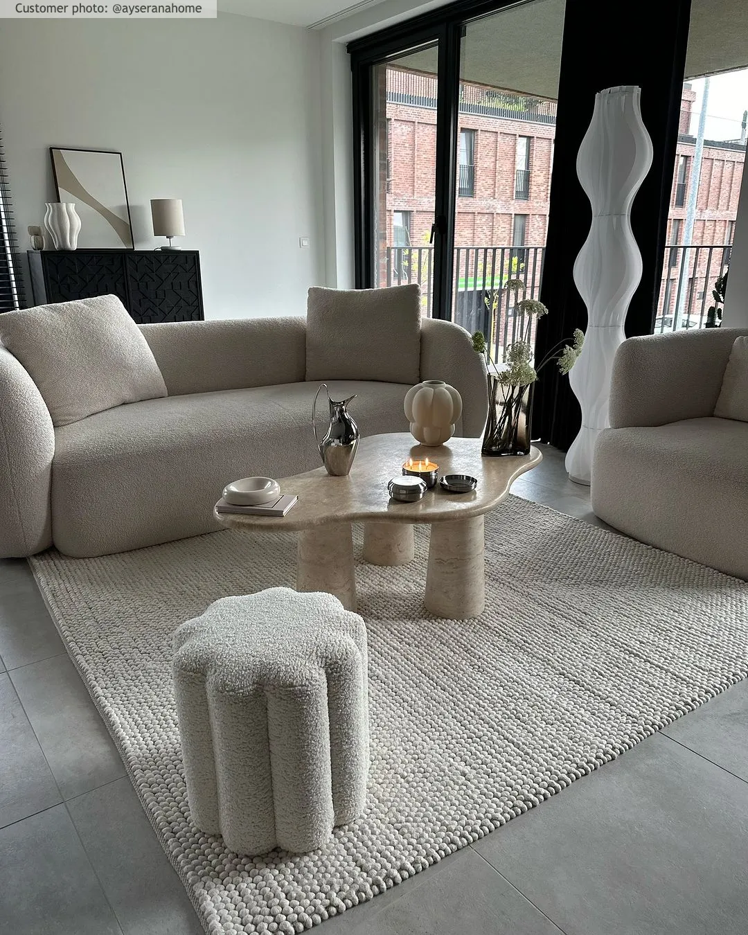 Gyapjúszőnyeg - Avafors Wool Bubble (bézs)