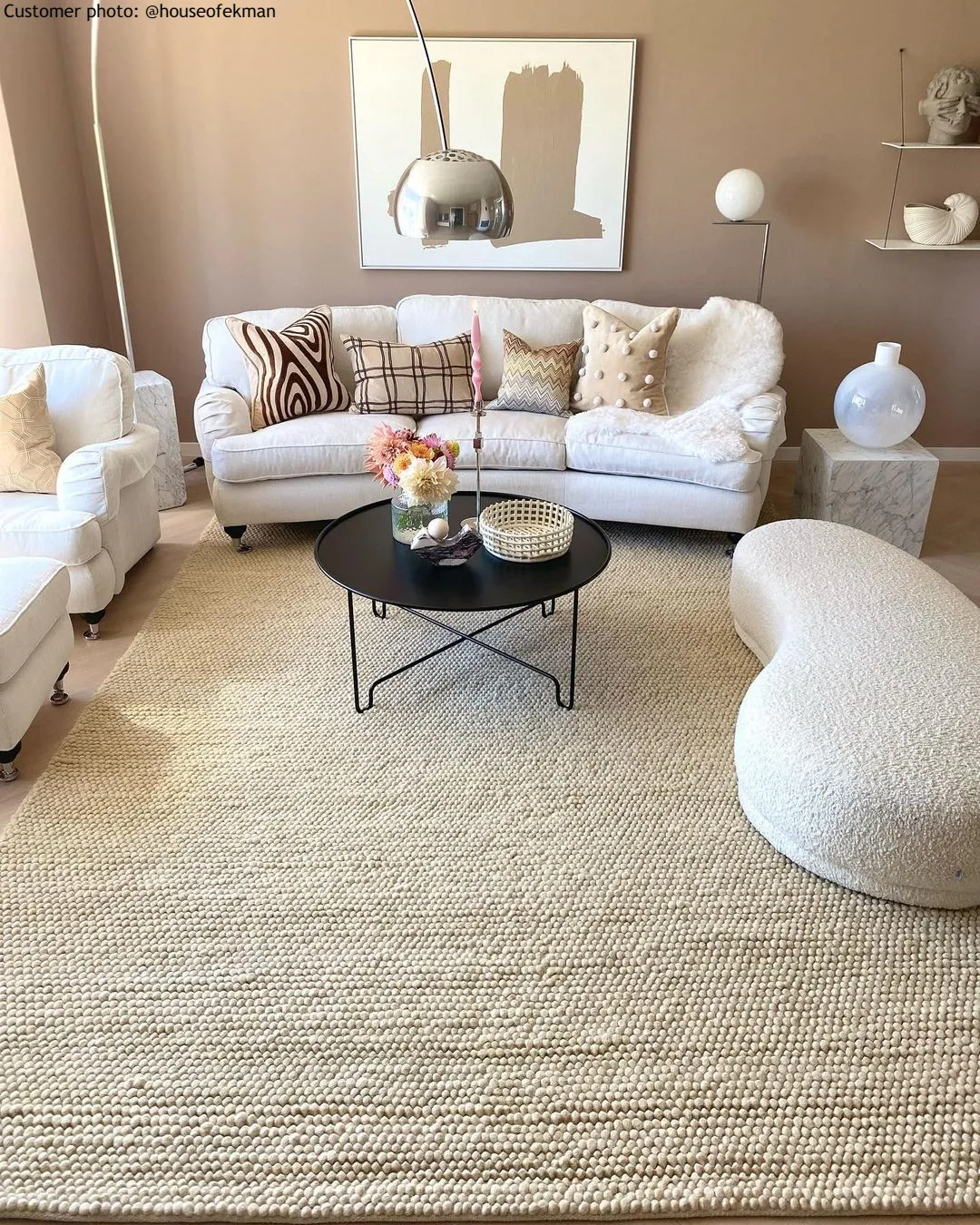 Gyapjúszőnyeg - Avafors Wool Bubble (bézs)