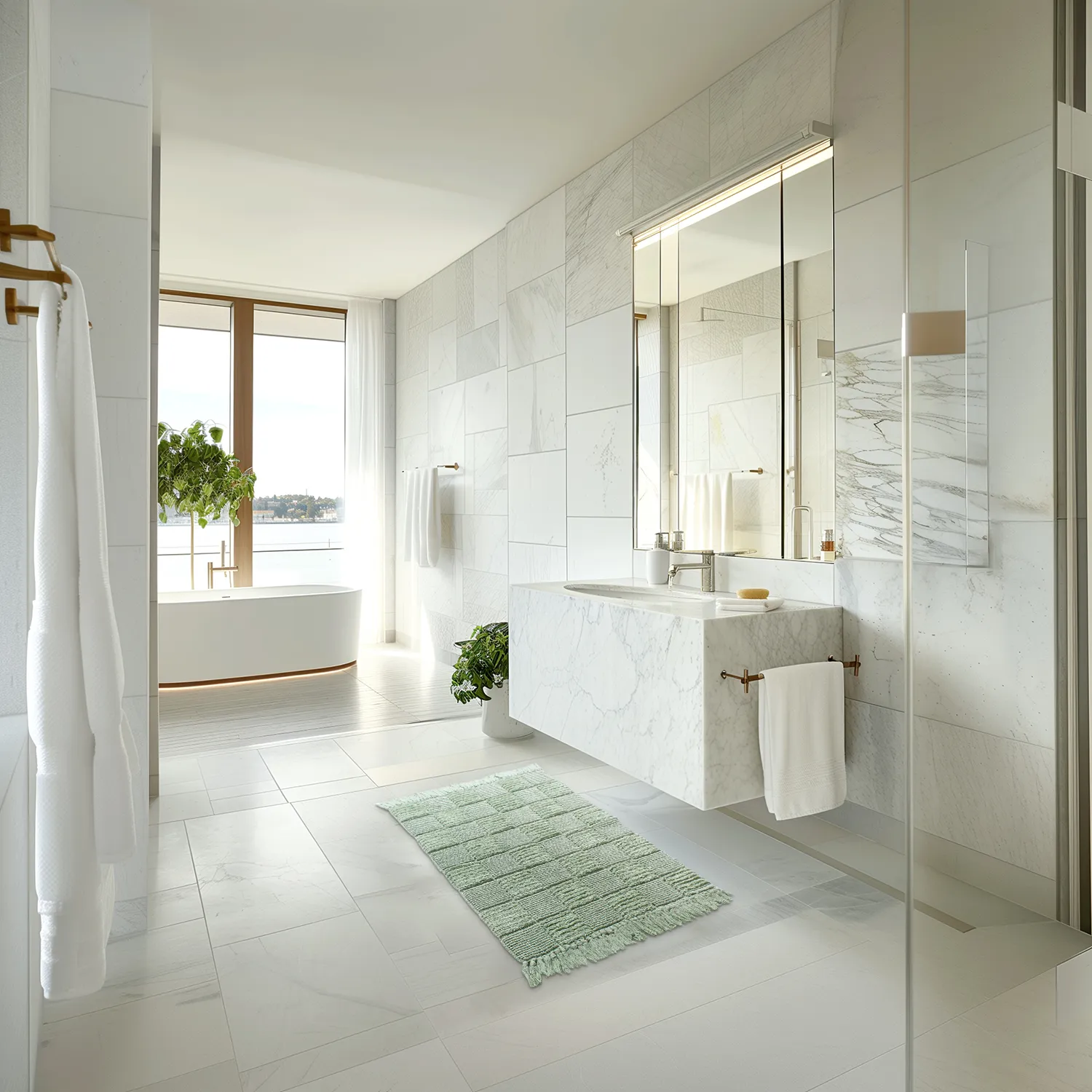 Fürdőszobaszőnyeg - Duna (világos zöld)