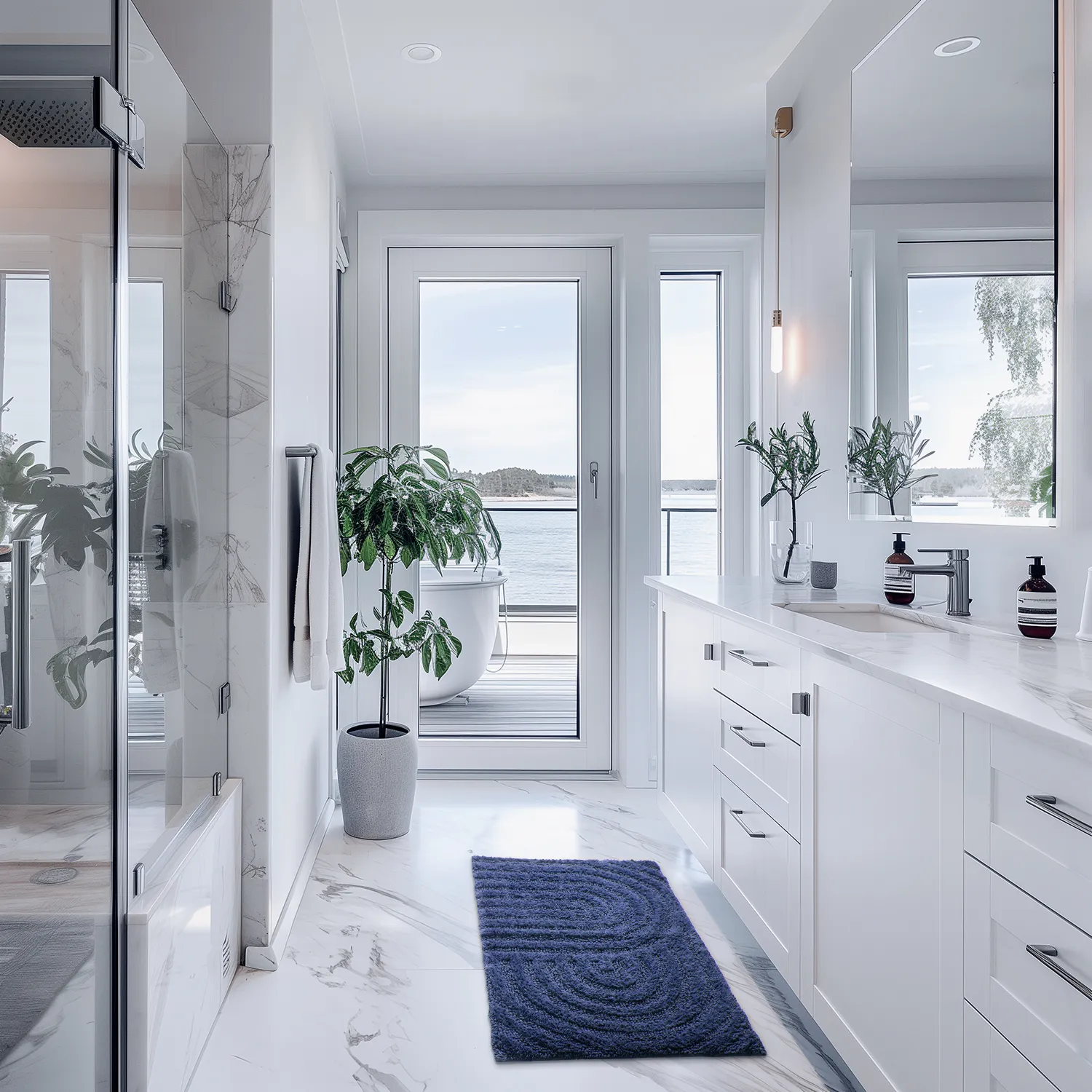 Fürdőszobaszőnyeg - Embla (kék)