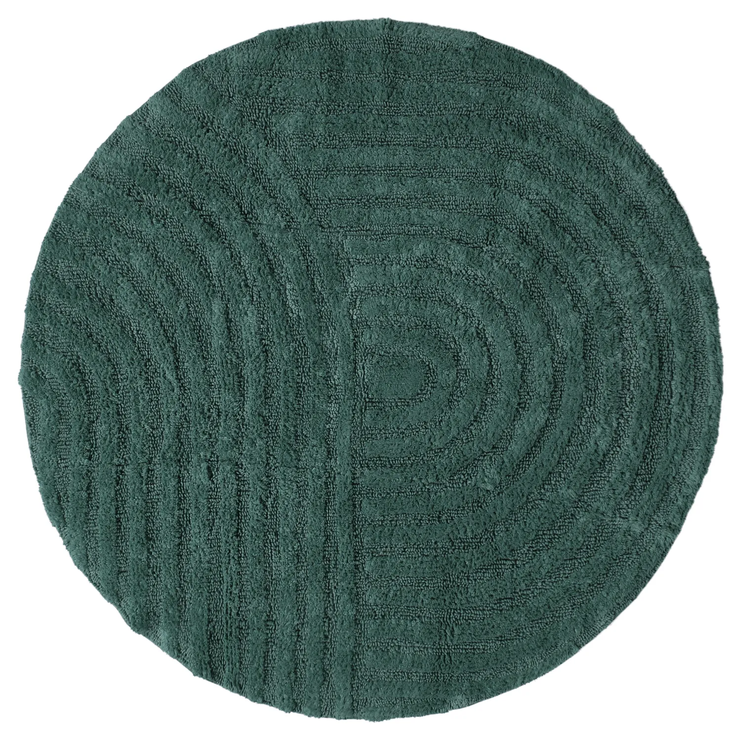 Kerek fürdőszobaszőnyeg - Embla (sötétzöld)
