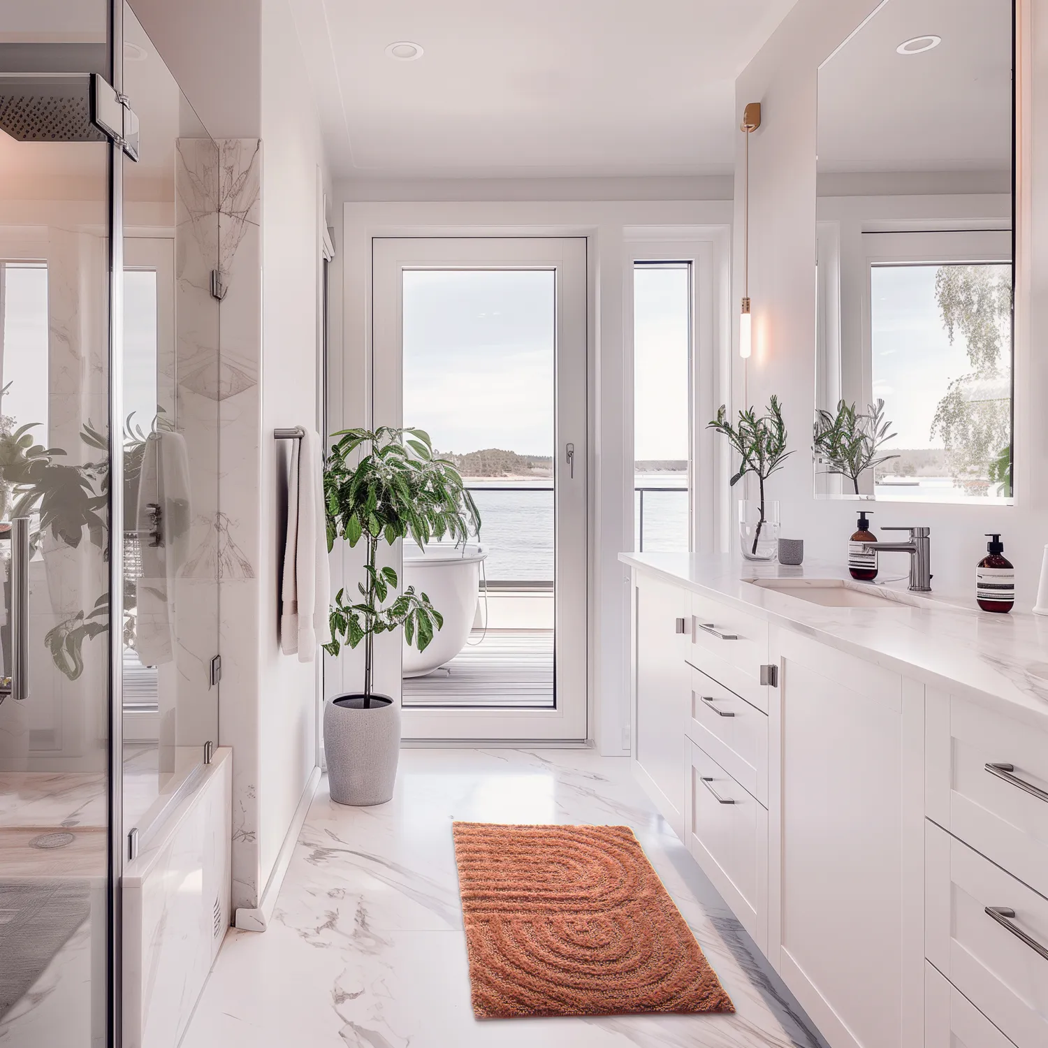 Fürdőszobaszőnyeg - Embla (terrakotta)