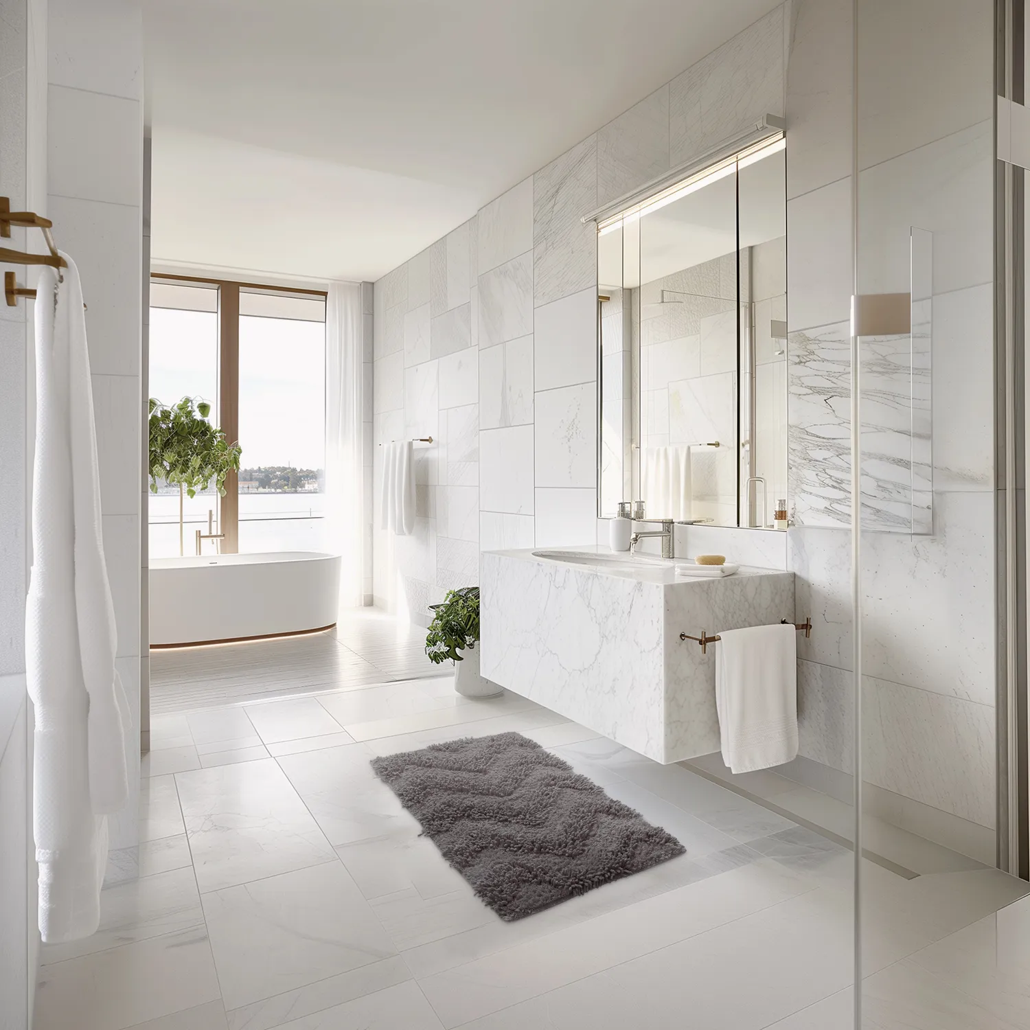 Fürdőszobaszőnyeg - Tressa (sötét szürke)