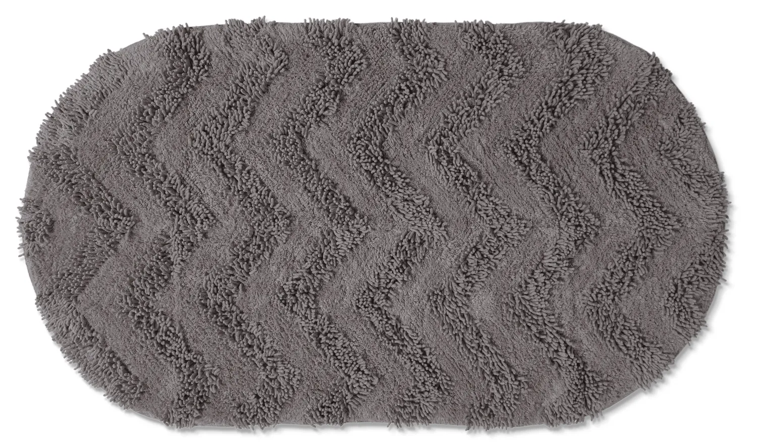 Ovális fürdőszobaszőnyeg - Tressa (sötét szürke)