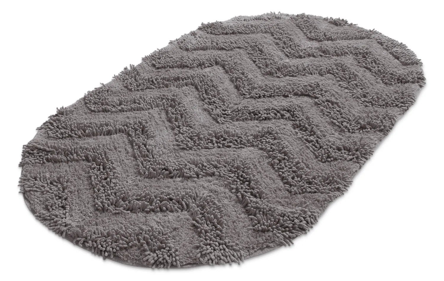 Ovális fürdőszobaszőnyeg - Tressa (sötét szürke)