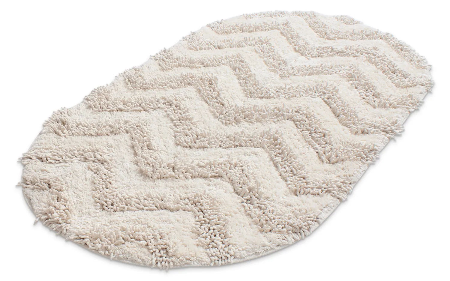 Ovális fürdőszobaszőnyeg - Tressa (piszkosfehér)