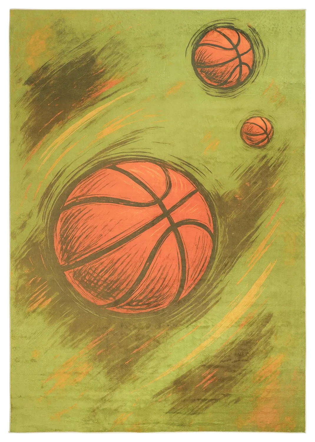 Gyerekszőnyeg - Basketball (zöld)