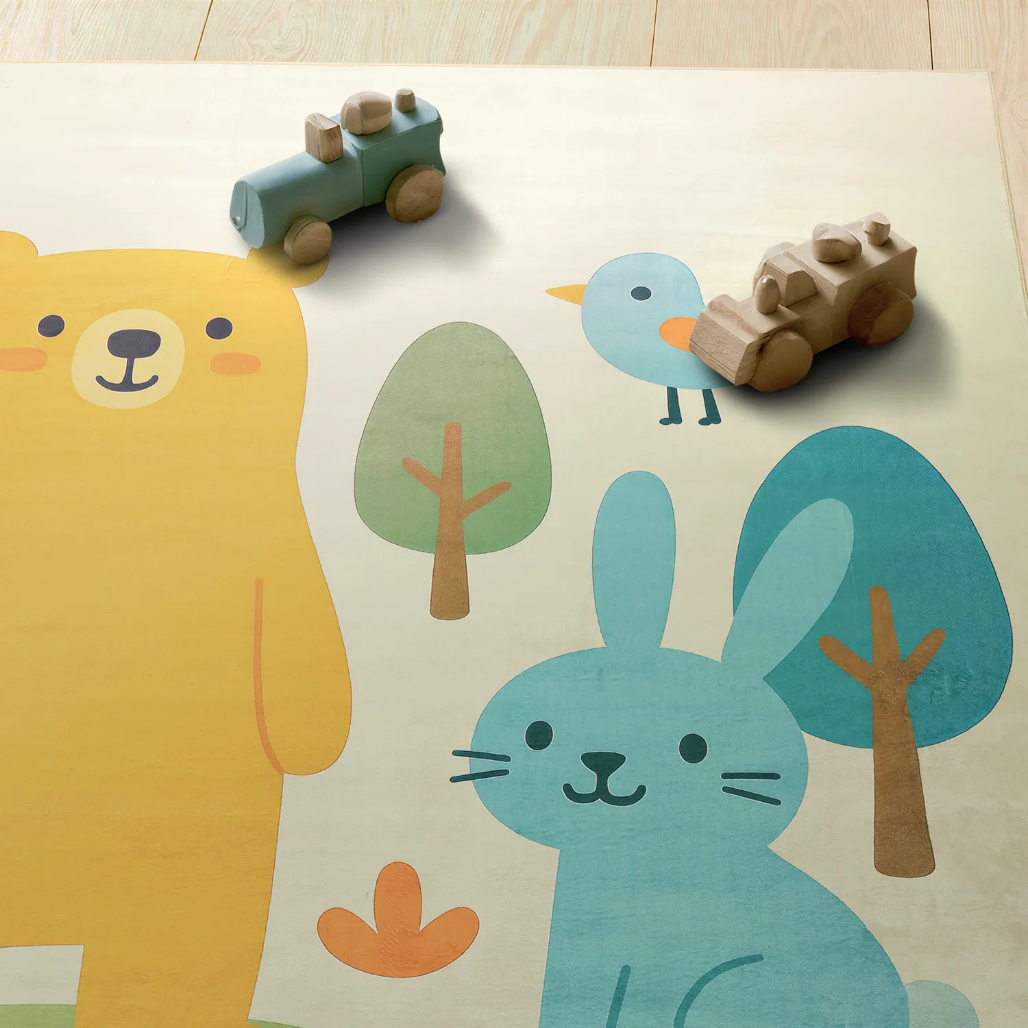 Gyerekszőnyeg - Bear and Bunny (krém/multi)