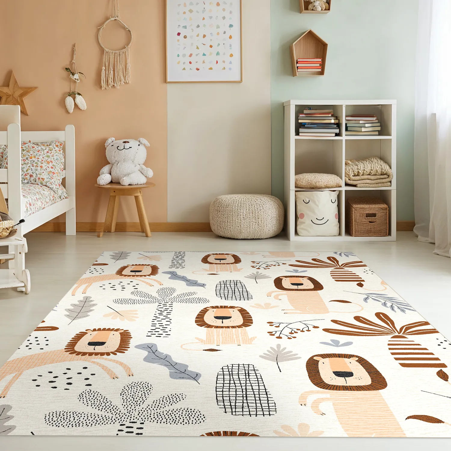 Gyermek szőnyeg - Lion Friends (bezs)