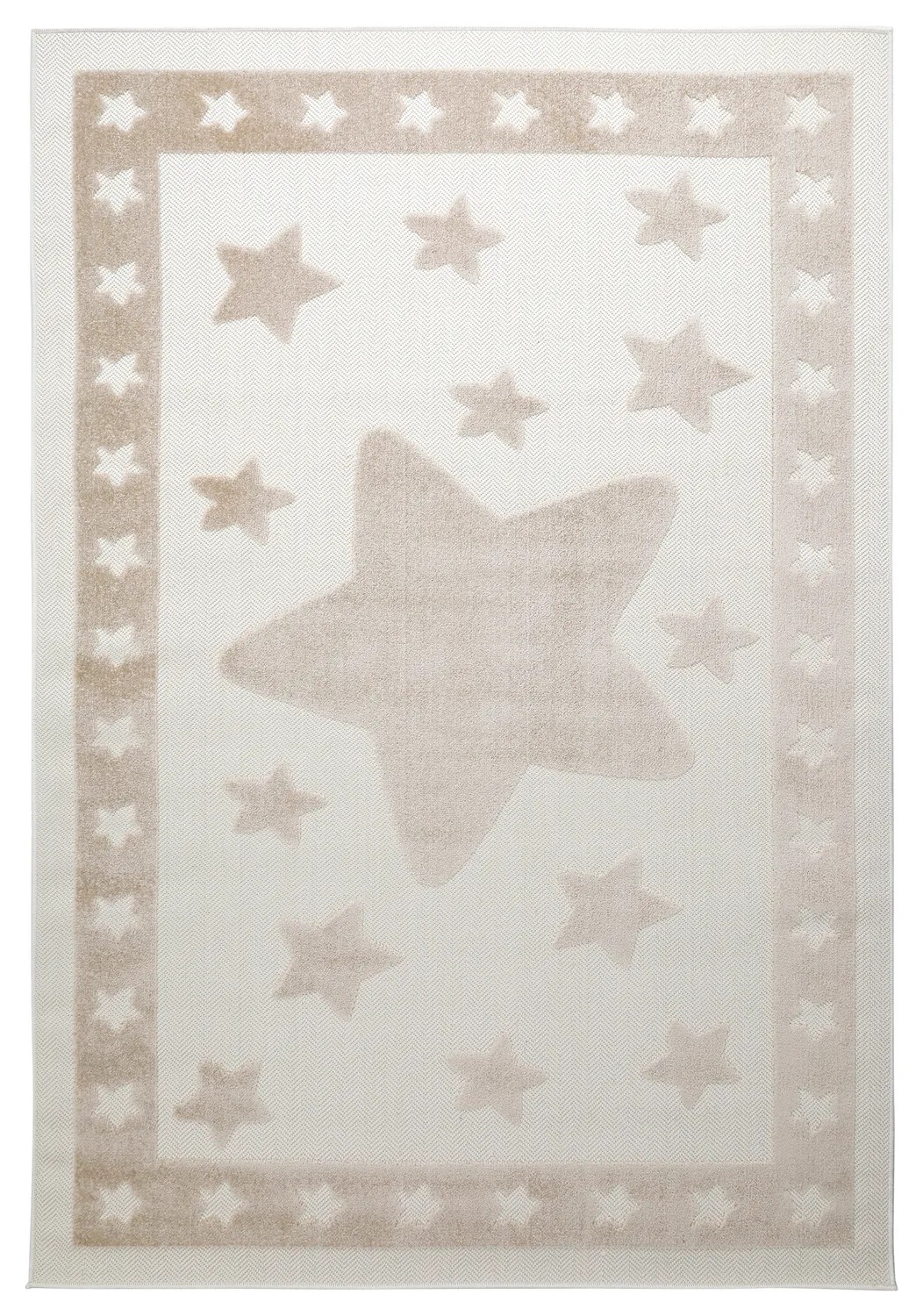 Gyerekszőnyeg - Star Frame (krém/barna)
