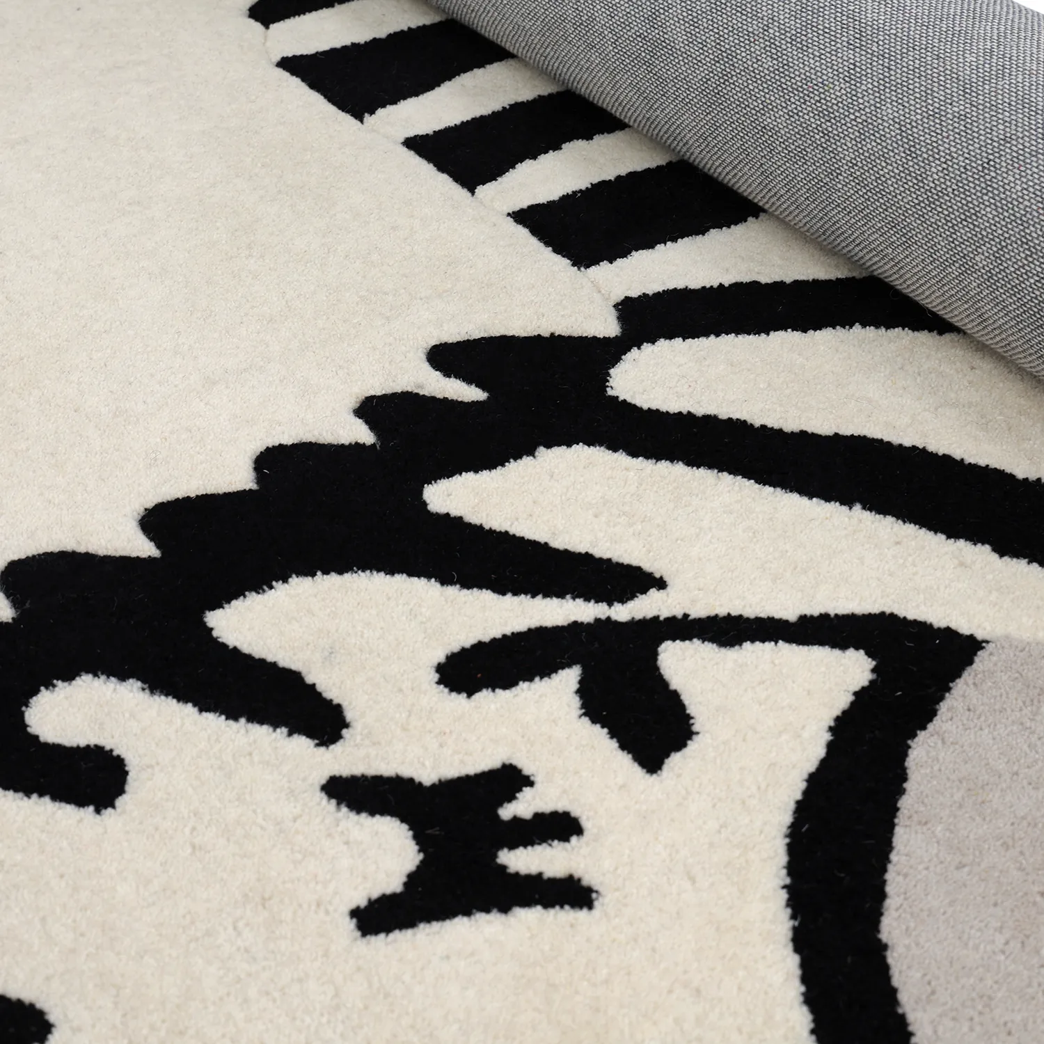 Gyerekszőnyeg - Zebra Hand Tufted Wool Premium (bézs/fekete)