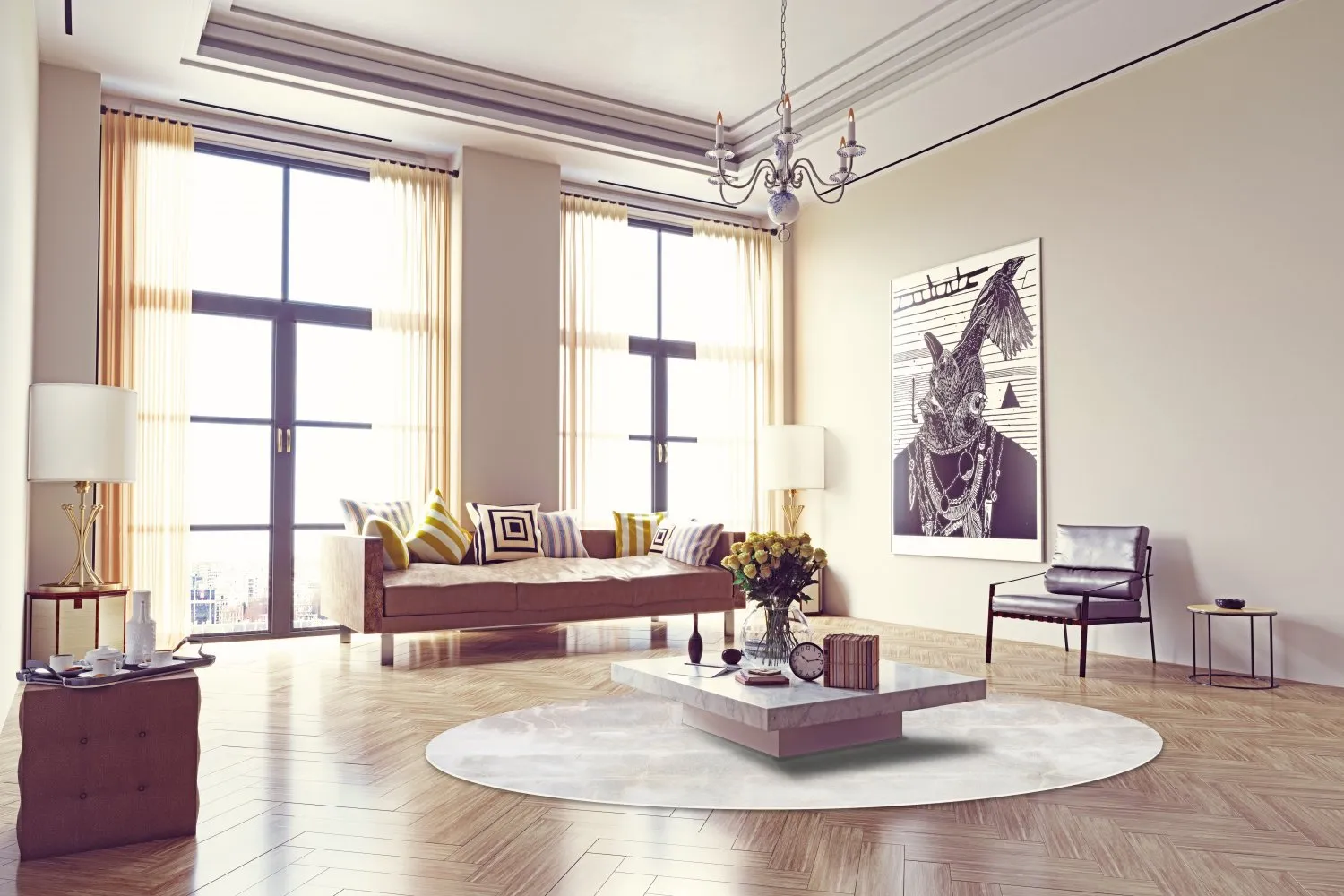 Kerek szőnyeg - Rouen (bezs)