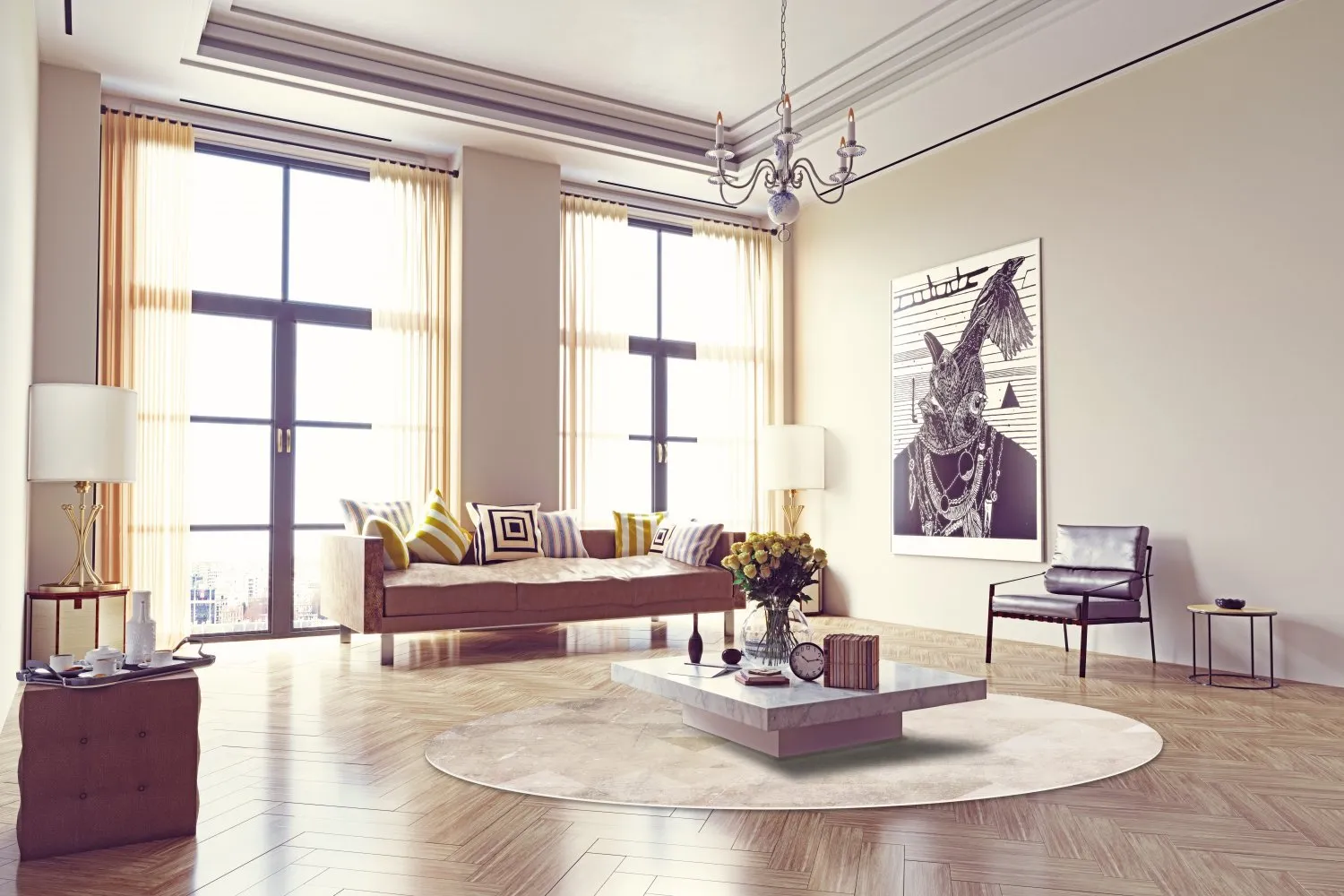 Kerek szőnyeg - Porto (bezs)